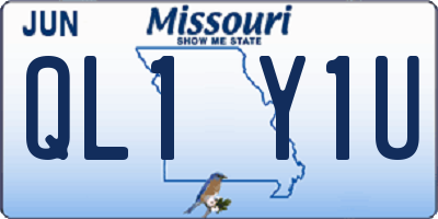 MO license plate QL1Y1U