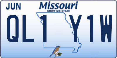 MO license plate QL1Y1W