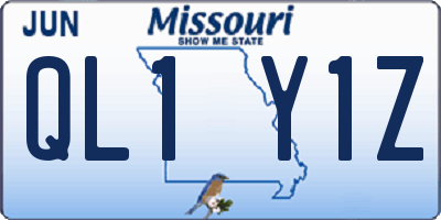 MO license plate QL1Y1Z