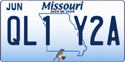 MO license plate QL1Y2A