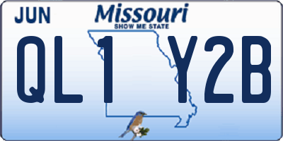 MO license plate QL1Y2B