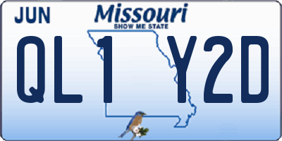 MO license plate QL1Y2D