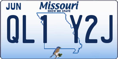 MO license plate QL1Y2J