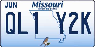 MO license plate QL1Y2K