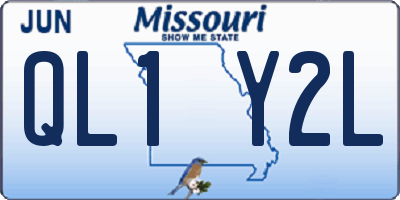 MO license plate QL1Y2L