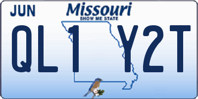 MO license plate QL1Y2T