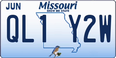 MO license plate QL1Y2W