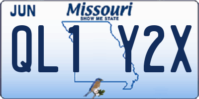 MO license plate QL1Y2X