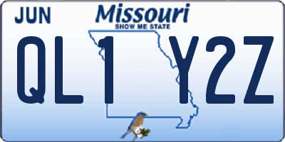 MO license plate QL1Y2Z