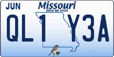 MO license plate QL1Y3A