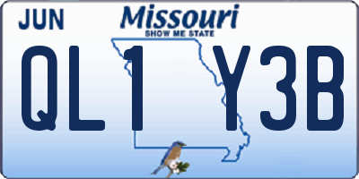 MO license plate QL1Y3B