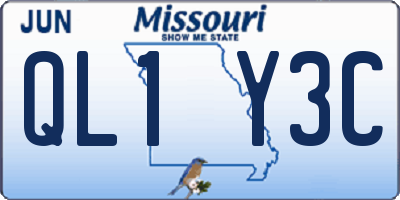 MO license plate QL1Y3C