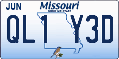 MO license plate QL1Y3D
