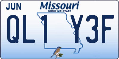 MO license plate QL1Y3F