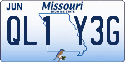 MO license plate QL1Y3G