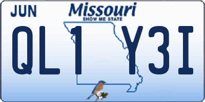 MO license plate QL1Y3I