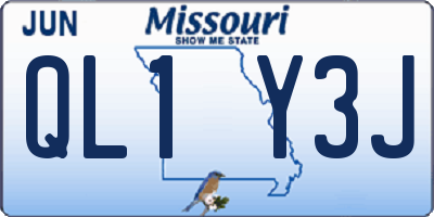 MO license plate QL1Y3J