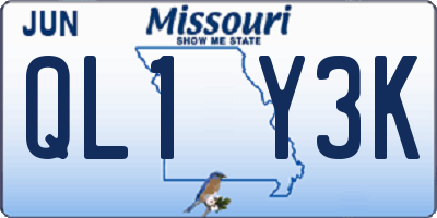MO license plate QL1Y3K
