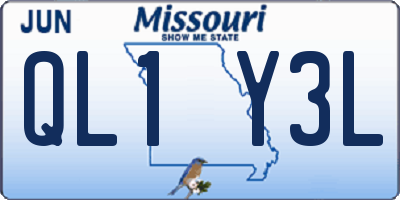 MO license plate QL1Y3L