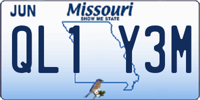 MO license plate QL1Y3M