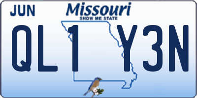 MO license plate QL1Y3N