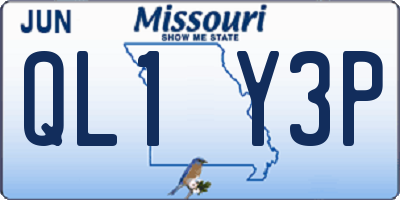 MO license plate QL1Y3P