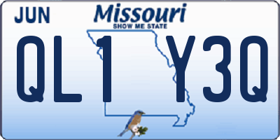 MO license plate QL1Y3Q