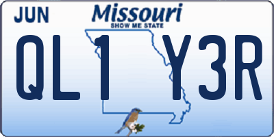 MO license plate QL1Y3R