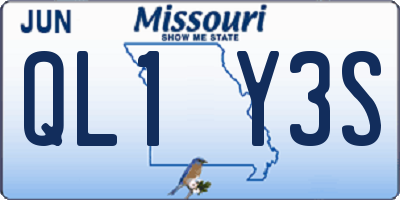 MO license plate QL1Y3S