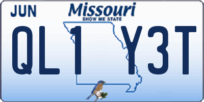 MO license plate QL1Y3T