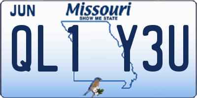 MO license plate QL1Y3U