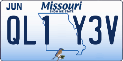 MO license plate QL1Y3V