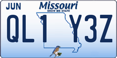 MO license plate QL1Y3Z