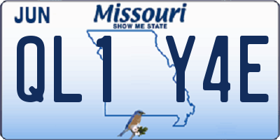 MO license plate QL1Y4E