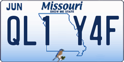 MO license plate QL1Y4F