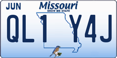 MO license plate QL1Y4J