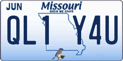 MO license plate QL1Y4U