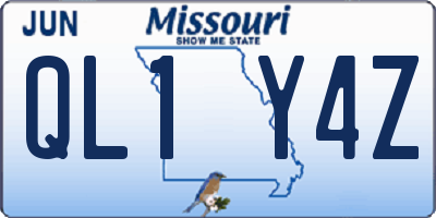 MO license plate QL1Y4Z
