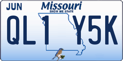 MO license plate QL1Y5K