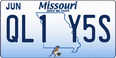 MO license plate QL1Y5S