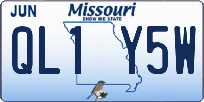 MO license plate QL1Y5W