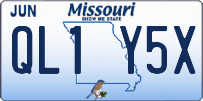 MO license plate QL1Y5X