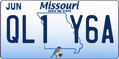 MO license plate QL1Y6A