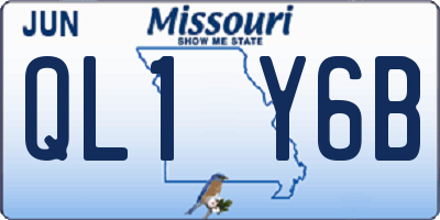 MO license plate QL1Y6B
