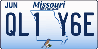 MO license plate QL1Y6E