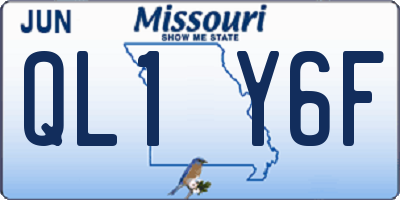 MO license plate QL1Y6F