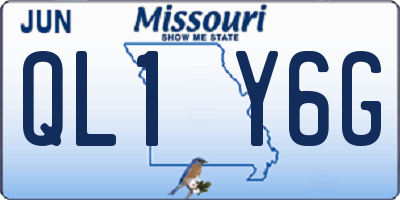 MO license plate QL1Y6G
