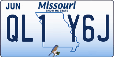 MO license plate QL1Y6J