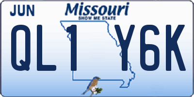 MO license plate QL1Y6K