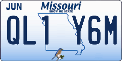 MO license plate QL1Y6M